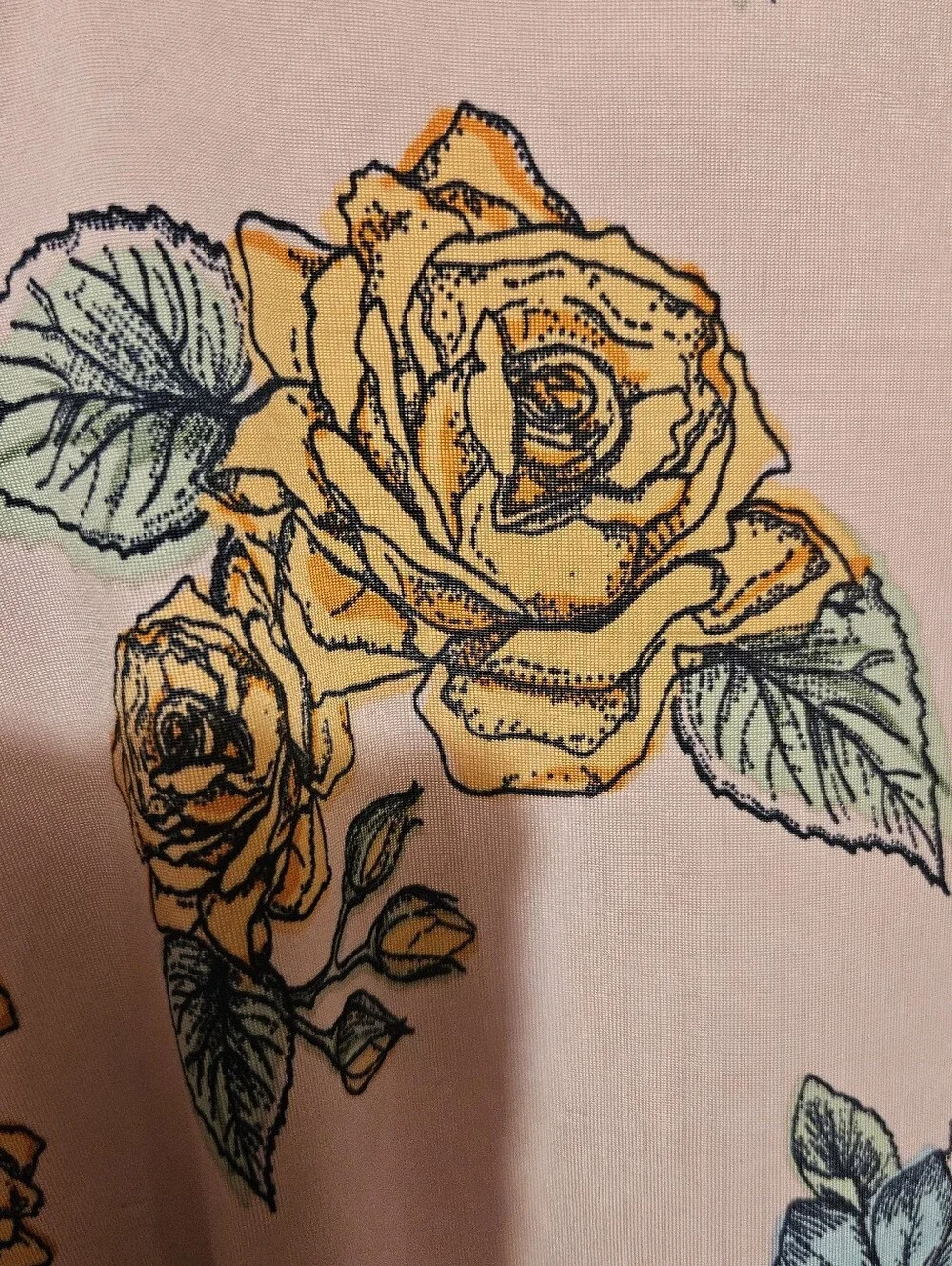 Lularoe Azure Pink Floral A-line Skirt with Yellow Roses Size Medium Nwt